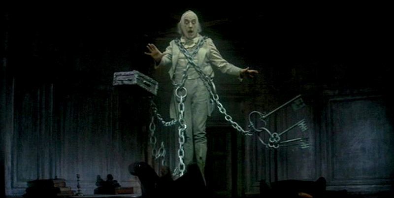 Alec Guiness as the ghost of Jacob Marley