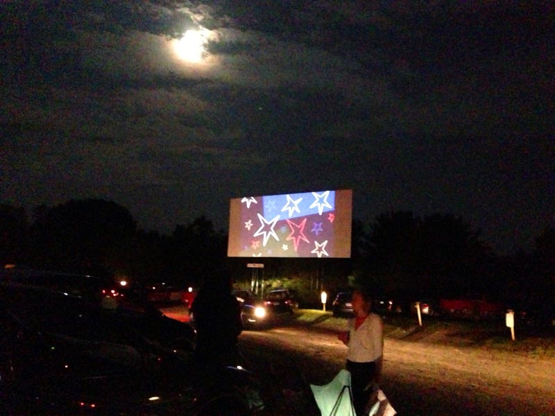 Full moon intermission at the Mansfield Drive-In