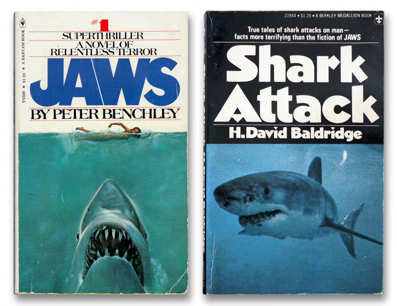 Jaws by Peter Benchley and  Shark Attack by H. David Baldridge