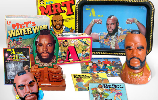 A small sampleing of vintage Mr. T merchandise