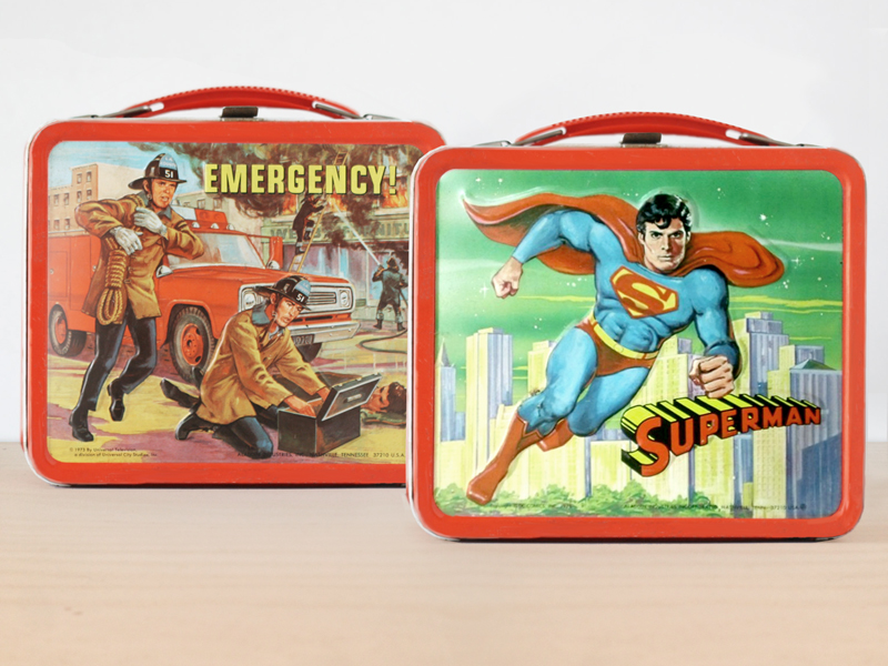 Emergency! and Superman lunchboxes